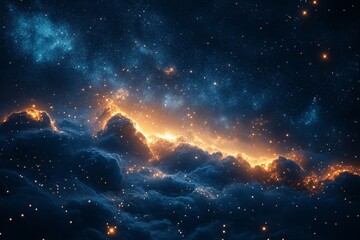 Obraz premium Celestial Nebula Cosmic Clouds Glow