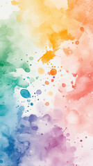 Vibrant watercolor splash with rainbow hues