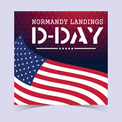 Obraz premium American Flag Inspired D Day Design Poster Banner