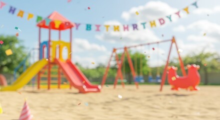 Colorful Playground Birthday Party Celebration