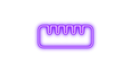 Neon ruler horizontal glow with transparent background