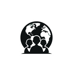 global class silhouette on white background