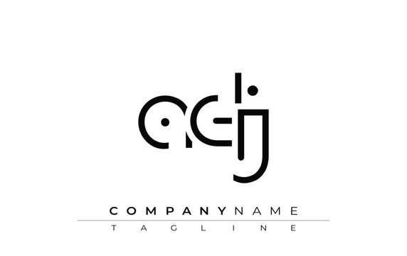 ADJ abstract letter design. Modern Business Logo Design With Abstract Typography and Contemporary Style