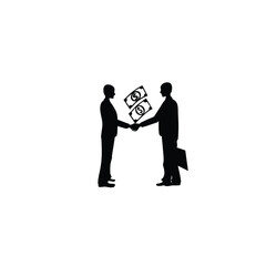 Obraz premium Silhouette of deal with money on white background