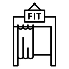 Fitting room icon on white background vector
Vector line icon shopping and goods