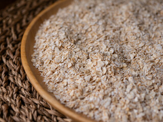 organic Instant Oatmeal or oat flakes pattern background.