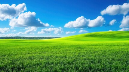 Fototapeta premium Green grass and blue sky