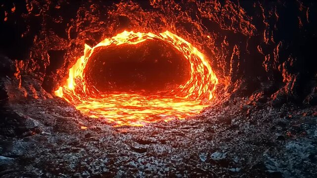 Fiery Lava Tunnel: A Journey into the Earth's Inferno