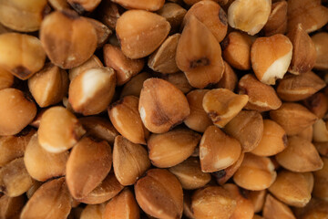 buckwheat. fresh buckwheat. dry buckwheat background.