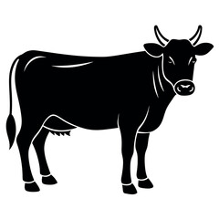 Single cattle icon flat design clean look isolated