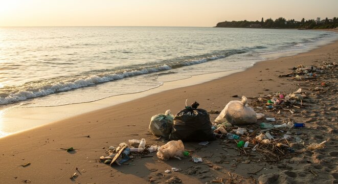 Trash heaps desecrate once pristine beach