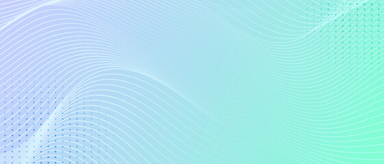 Plakat Minimal abstract background with soft blue green gradient and flowing line