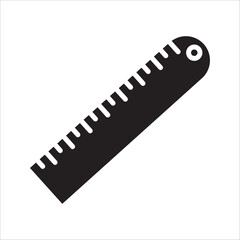 Ruller Illustration Line art ruler, on white background