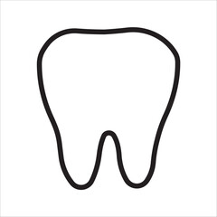 Tooth, linear icon. Line with editable stroke