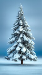 Obraz premium Snowy Evergreeen in Winter Wonderland