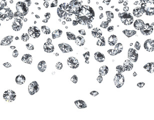 Sparkling diamonds cascade down a dark background