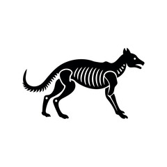 Minimalist wild animal skeleton silhouettes