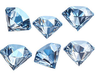 Sparkling,faceted gemstones in various angles