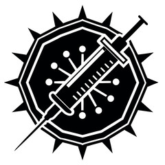 Flat minimalist vaccination logo design