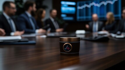 Obraz premium Business Meeting Technology: A Modern Conference Room