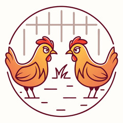 Chicken war icon set a single military themed chicken icon