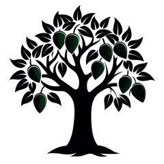 Mango tree silhouette icon single icon design for websites and apps
