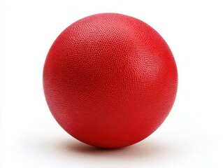 Red dodgeball on white background. Perfect for fitness, sports, and active lifestyle imagery.