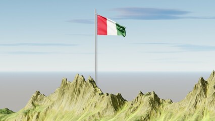 3D rendering of the Hungary national flag, with horizontal red, white, and green stripes, gracefully waving against a clear blue sky background, representing freedom, history, and national pride.

