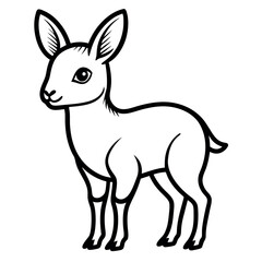Outline drawing of a baby patagonian mara