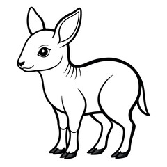 Baby patagonian mara outline vector illustration