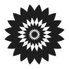 Black abstract geometric element  round pattern mandala vector design.