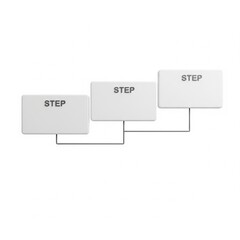 A blank mock business flow chart isolated on white.
