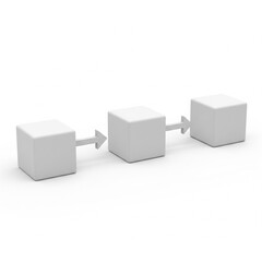 A blank mock business flow chart isolated on white.