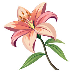 Naklejka premium Single white lily flower icon vector art graphic