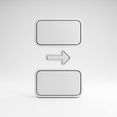 A blank mock business flow chart isolated on white.