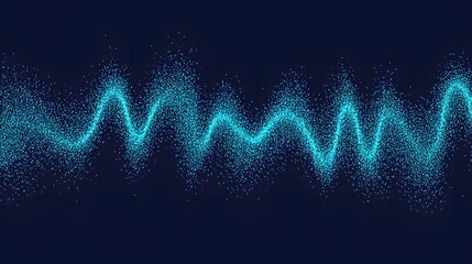 Abstract Blue Particle Wave Background Digital Art