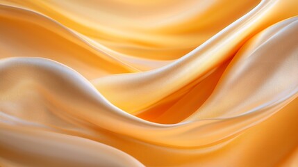 Fototapeta premium Golden Silk Fabric Texture Waves