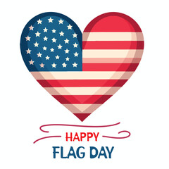 Fototapeta premium A scene of the USA celebrating Happy Flag Day in a heart shape.