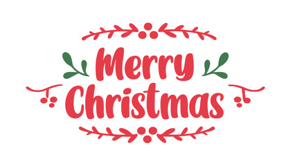 Merry christmas typography text vector illustration