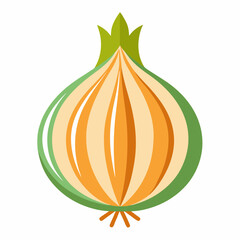 Flat Italian Onion icon on white background