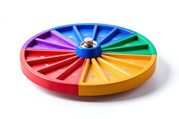 Colorful spinning wheel with numbers, perfect for games or presentations.
