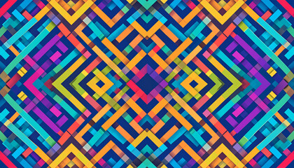 Stripy vector seamless pattern with woven lines, geometric abstract background design