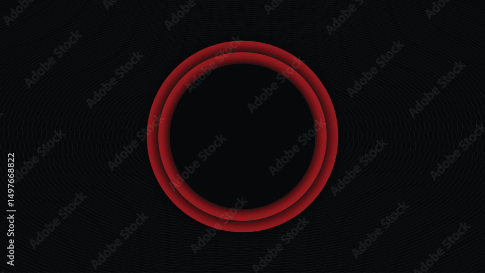 Aufkleber abstract red circle on black patterned background