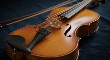 Fototapeta premium Violin musical instrument representing elegance and artistic expression with bow and strings