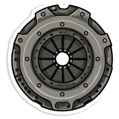 Obraz premium Automotive Clutch Disc Detailed Illustration of a Worn Car Part