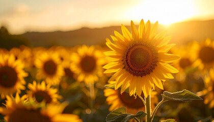 Sunflower close-up with bright yellow petals isolated on white background, vibrant nature photo