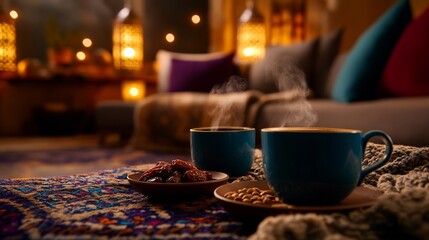 Cozy Evening with Warm Drinks and Dates