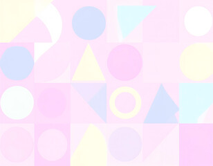 Modern Abstract Geometric Shapes and Patterns in Pastel Colors