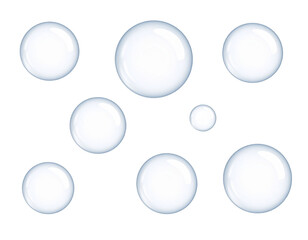 Set of various sized, glossy bubbles
