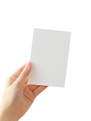 Hand holding blank note